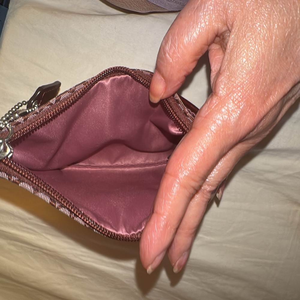 Coach Burgundy Patterned Clutch - Picture 4 of 4